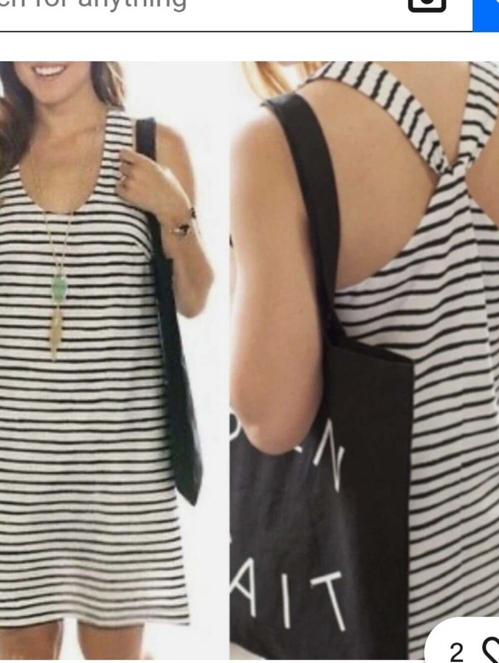 J. Crew Black and White Striped Tank Mini Dress